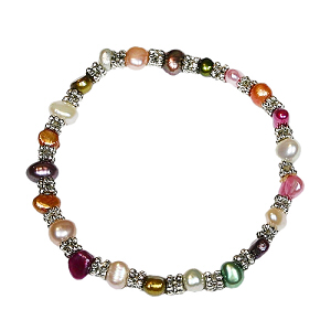 Perlenarmband Perlenarmkette Süßwasserperlen Armband multicolor